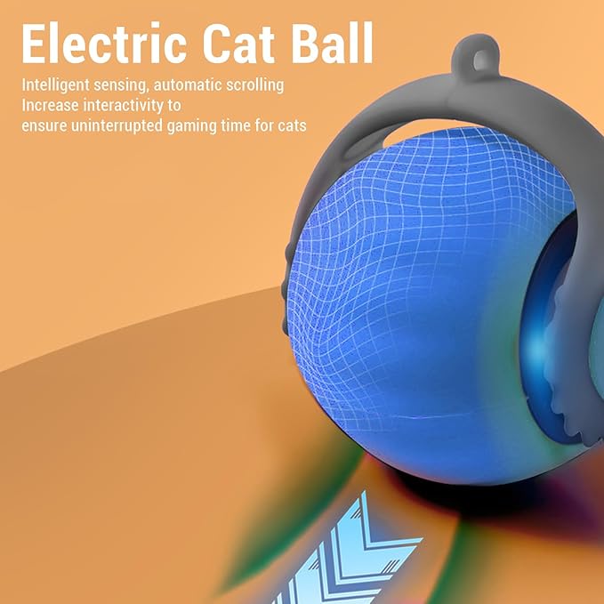 HEEPDD Cat Ball Smart Rolling Ball, Automatic Active Rolling Ball Toy Dog Ball Toys Activated Rolling Ball Self Rolling Electric Cat Ball for Indoor and Outdoor (Blue)