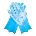 Dog Bath Gloves for Washing, Pet Grooming Gloves with Shampoo Brush, Dog Bath Brush for Dogs and Cats, Essential Dog Bath Supplies (1 Pair, Blue)
