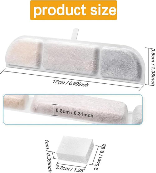 12 Packs Replacement Filters Compatible with DownyPaws Wireless Cat Water Fountain 84oz/2.5L,Cat Fountain Filter for Battery Operated Water Fountain DPWFP6