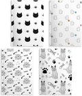 Cat Notebooks for Work, 4 Pcs A5(8.26x5.7inch) College Ruled Notebook Journal for Women, Cute Notepads Journals for Writing, Cute Diary Stationary Cat Lover Gifts 4