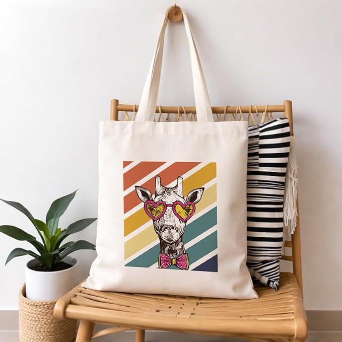 Cute Animal Tote Bag, Animal Lover Gift, Canvas Tote Bag for Women, Reusable Shopping Bags for Casual Shopping Work