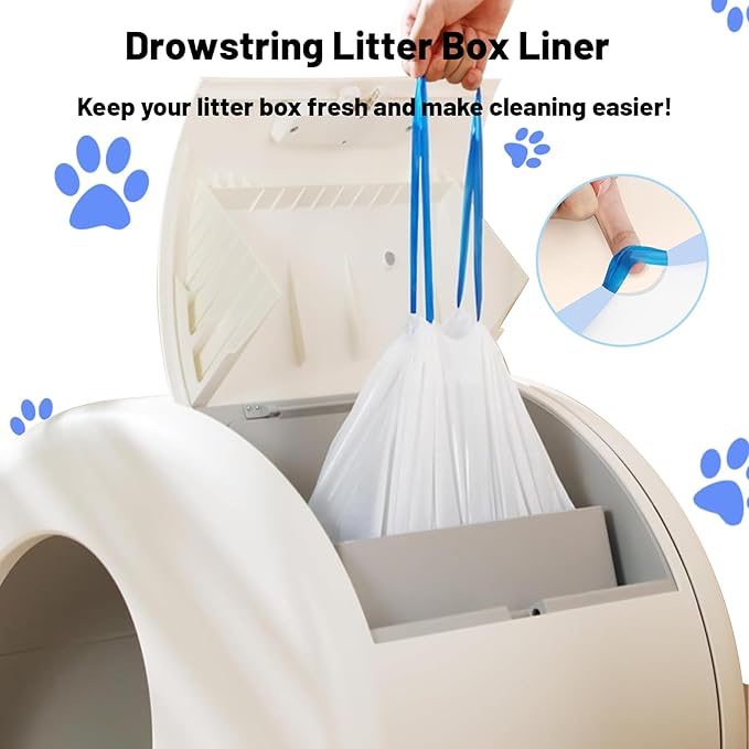 40 Count Extra Large Cat Litter Box Liners, Cat Litter Waste Receptacles Bags for MeoWant MW-SC01/MW-SC02/MW-LR01 Self-Cleaning Litter Box