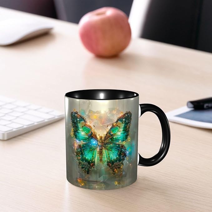 Butterfly Coffee Mug 11 OZ Ceramic Tea Cup Novelty Mugs Funny Coffee Cups with Handle