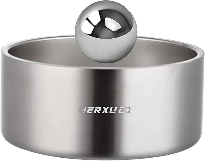 SUS304 Stainless Steel Dog Food Slow Feeder Ball - 2.5in - Slows Fast Eating, Prevents Choking, Bloating & Obesity - Fun Feeding for All Dogs - Durable, Smooth & High Adaptability (Small 2.5Inch)