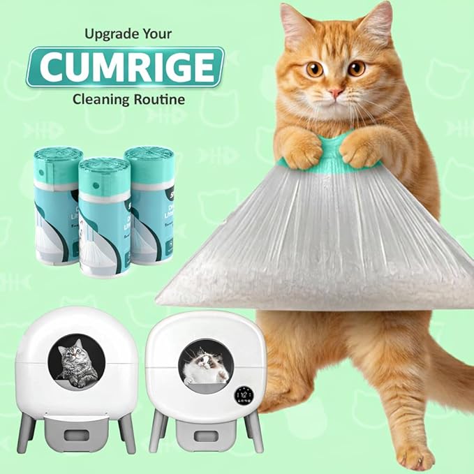 Cat Litter Liners Compatible with Cumrige Litter Box (M2) – 150 Count, Extra Thick, Heavy Duty