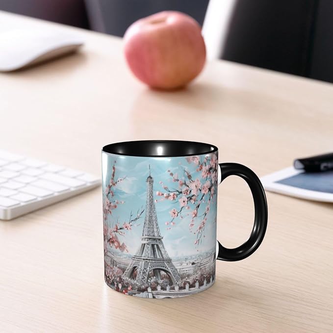 Paris Eiffel Tower Coffee Mug 11 OZ Ceramic Tea Cup Novelty Mugs Funny Coffee Cups with Handle