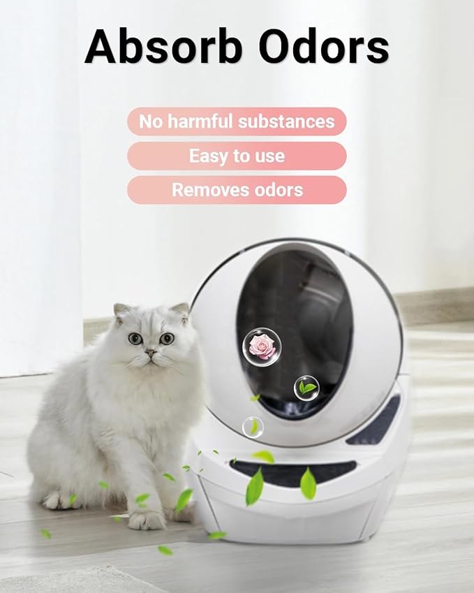 16 Packs Cat Litter Box Deodorizer Refills Compatible with Whisker OdorTrap Pod Accessories Filter, Eliminates Odors, Litter Box Odor Eliminator (Rose Scent)