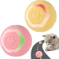 Smart Interactive Cat Ball Toy 2.0, Automatic Rolling Ball with Colorful Lights & Floral Design, USB Rechargeable, Activate Natural Hunting Instincts, Perfect Indoor Playmate (Pink & Yellow 2 Pcs)