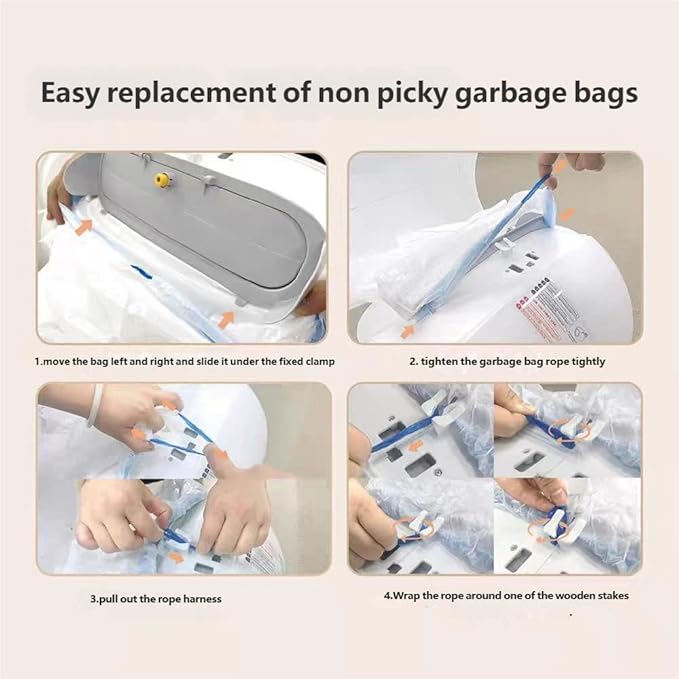 100-Pack Thickened Automatic Litter Box Bags, Compatible with PetCova, DuckSky,MeoWant,Leak-Proof Pet Waste Bag Liners with Drawstring, Heavy Duty Self-Cleaning Litter Box - 18" x 20",litter box