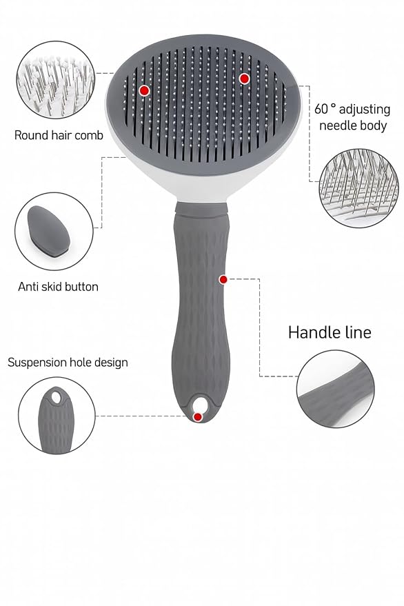 Pet Grooming Slicker Brush for Dogs & Cats – Gentle Deshedding Tool for Loose Hair & Undercoat – Soft Stainless Steel Pins, Pain-Free Grooming, Reduces Shedding, Ideal for All Breeds - TidyCabin