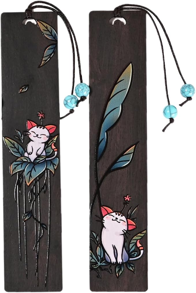 ZQZYMXQ 2Pcs Cute Bookmarks for Women & Kids, Book Markers for Women, Cat Gifts for Cat Lovers & Bookworm Gifts