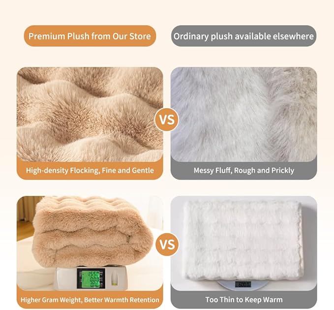 SOMAHE Self-Warming Cat Blanket for Indoor Cats & Small Dogs, Dual-Side Sherpa Plush Throw, Anti-Static Shared Couch Mat for Crate & Travel, Machine Washable No Shrink, 28x22 Inch Coffee