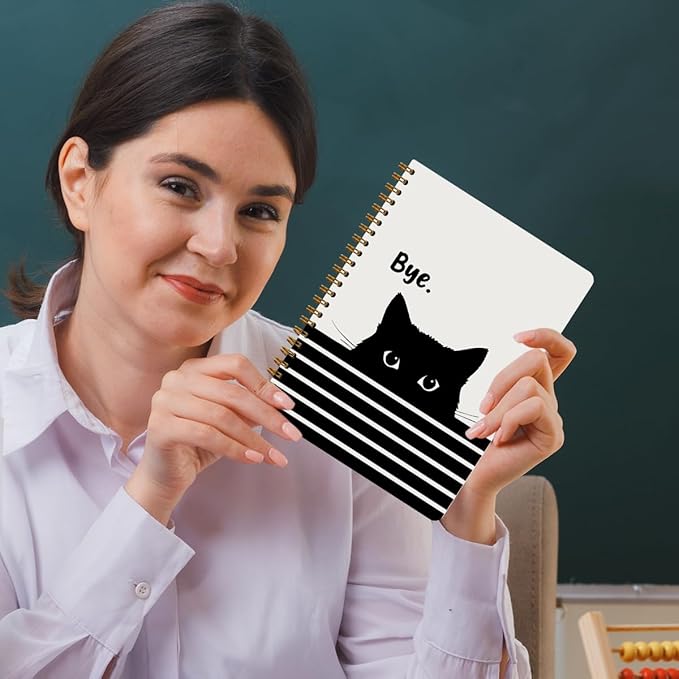 2 Pcs Cute Cat Spiral Notebook, Cute Gifts Journaling Notebooks for Work, College Ruled Notebook Journal, Peeking, Office Home College Supplies Cat Themed Gifts for Girls Teens Colleagues