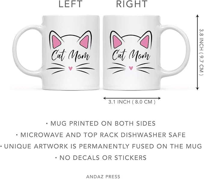 Andaz Press Funny Cat Lover 11oz. Ceramic Coffee Tea Mug, Cat Mom, 1-Pack, for Cat Mom, Birthday Christmas Ideas, Includes Box