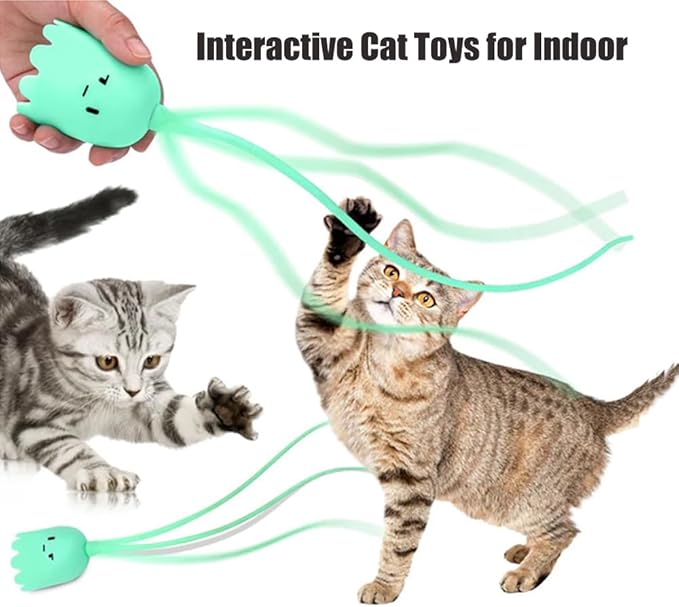 AIIONP Indoor Cat Toys, Interactive Cat Toys Ball for Indoor, Automatic Rolling Ball Cat Toys, USB Rechargeable, Fun Electric Cat Toy for Activate Natural Hunting (Pink)