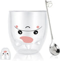 Binoster Unicorn Mug Cute Mugs Glass Double Wall Insulated Glass Espresso Cup, Coffee Cup, Tea Cup, Milk Cup, Kawaii Gifts, for women girls friends, Christmas Birthday (Unicorn)