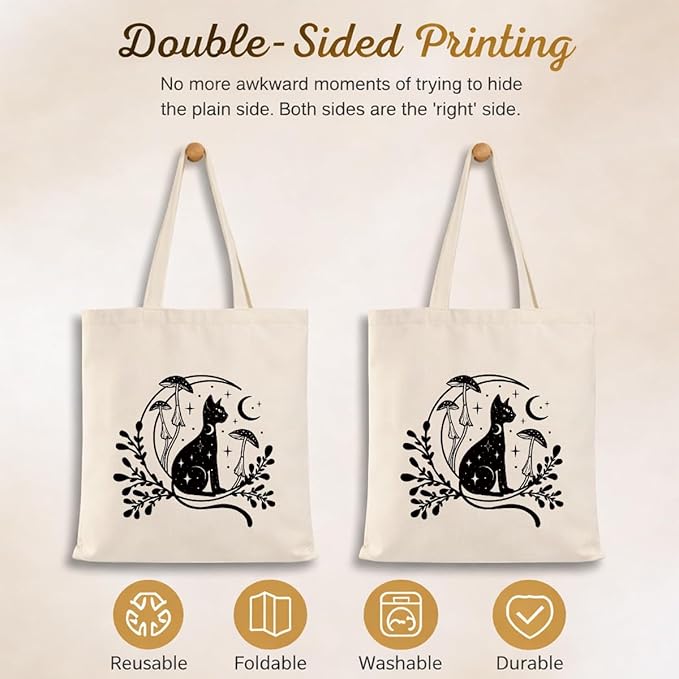 Cute Animal Tote Bag, Animal Lover Gift, Canvas Tote Bag for Women, Reusable Shopping Bags for Casual Shopping Work
