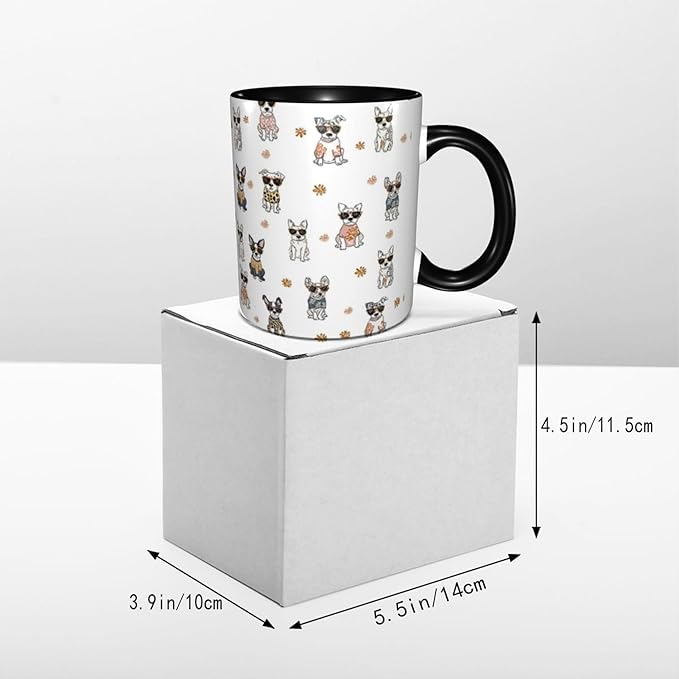 Dog Coffee Mug Funny Ceramic Tea Cup With Handle Dishwasher Microwave Safe for Women 11oz Porcelain Mugs