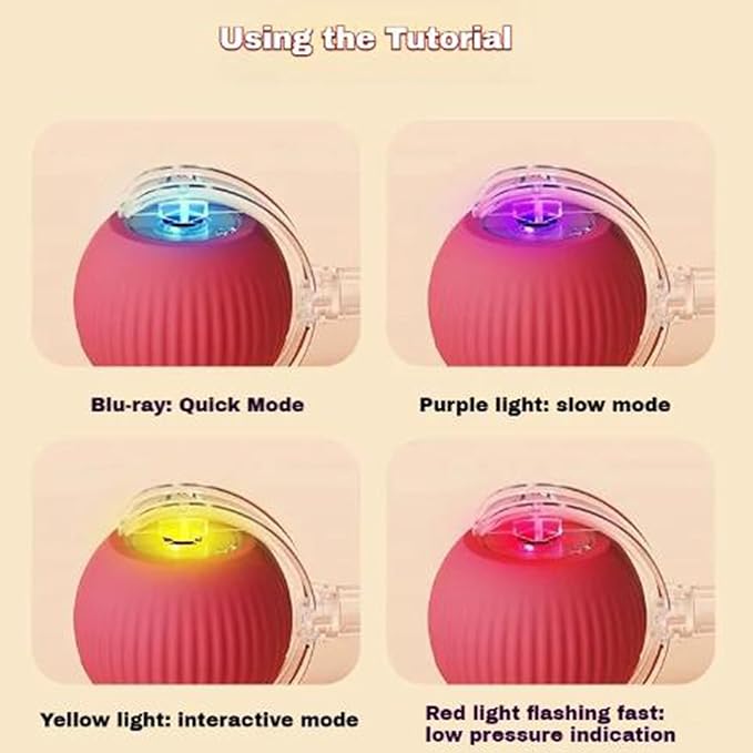 Interactive Pet Toy Ball, Interactive Cat Toys Ball for Indoor Cats Fast Rolling on Carpet, 360° Automatic Rolling BallToy for Dog/Cats