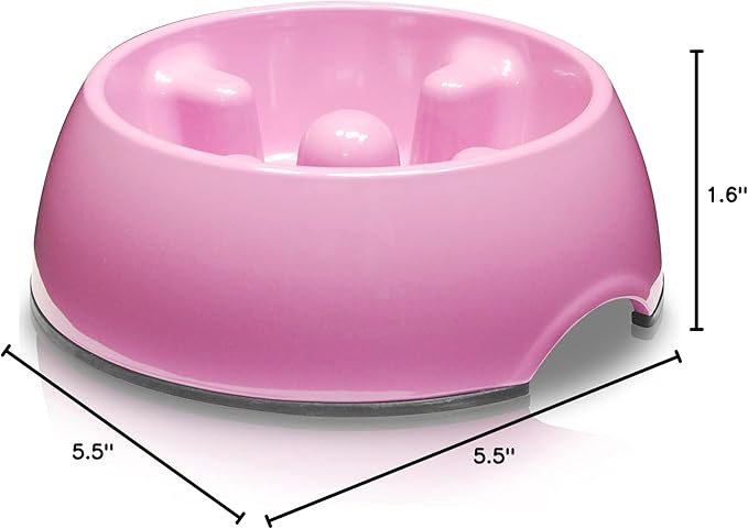 Dogit Dog Bowl Slow Feeder, Pink, XS, Non-Slip Base, Easy to Clean, Promotes Healthy Eating