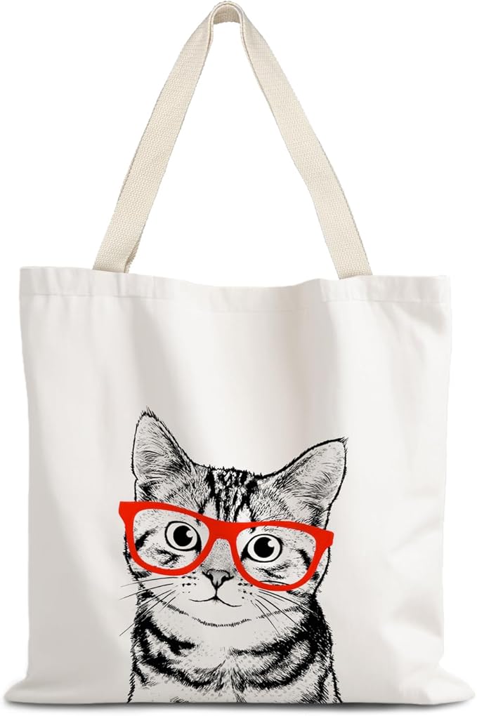Canvas Tote Bag Aesthetic,Zoon Cow Dog Cat Tote Bag,Gifts for Women Canvas Tote Bags