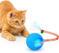 Interactive Cat Toy Ball for Indoor Cats and Kittens – Automatic Rolling Ball, Motion Activated Cat Toys with Tail Accessories, Smart Play Modes, USB Rechargeable Pet Toy for Exercise & Fun