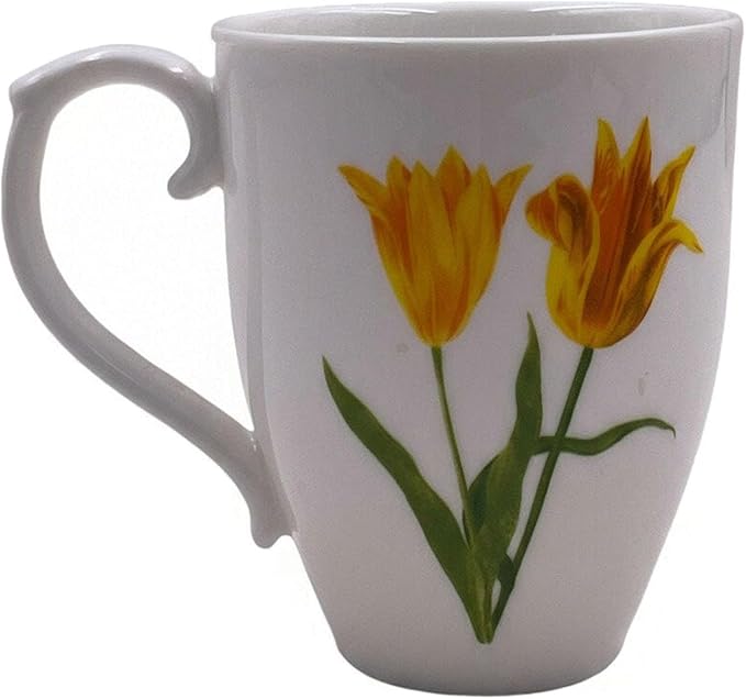 Flower Mug Floral Coffee Mugs with English Breakfast Tea, Coffee Cups with Handle, Big Ceramic Mug as Women Gifts Uesd for Home&Kitchen&Office Decor