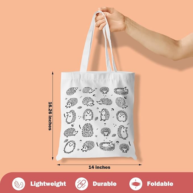 Turtle Gifts Shark Gifts Tote Bag, Hedgehog Horse Gifts for Women Girls, Animals Reusable Grocery Bag Shopping Bag