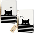2 Pcs Cute Cat Spiral Notebook, Cute Gifts Journaling Notebooks for Work, College Ruled Notebook Journal, Peeking, Office Home College Supplies Cat Themed Gifts for Girls Teens Colleagues
