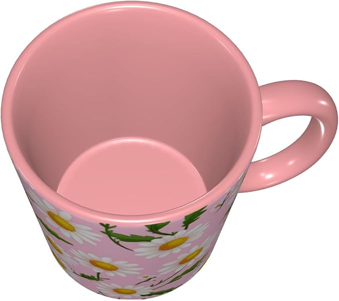 Daisy Coffee Mug 11oz Ceramic Tea Cup With Handle Funny Porcelain Mugs for Women Dishwasher Microwave Safe