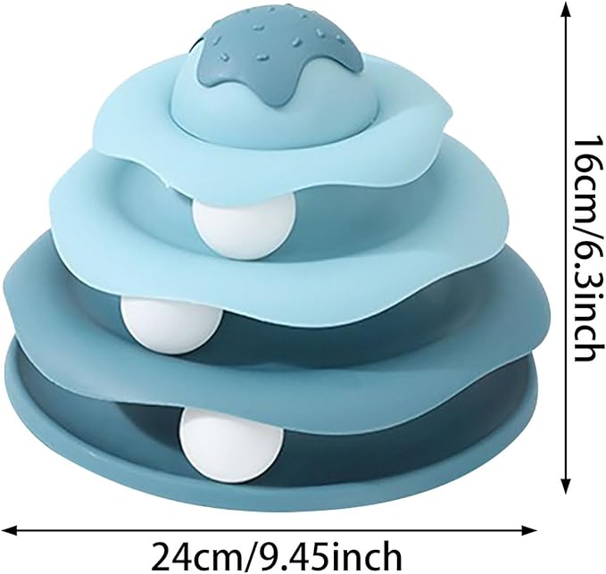 Cat Ball Track Toy, Cat Ball Tower, Multi-Level Design Cat Ball Track Toy, 3 in 1 Automatic Interactive Kitten Toy, Easy to Disassemble, Easy to Clean, Meet Your Cat's Exercise Needs (Green)
