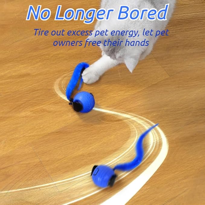 2026 New The Smart Wave Chase Ball, Revolutionary Smart Chase Ball 3.0, Interactive Fast Moving Ball with Tail, Automatic Cat Chase Balls Toy for Dog Cat Indoor Play (Orange)