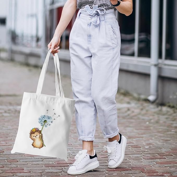 Turtle Gifts Shark Gifts Tote Bag, Hedgehog Horse Gifts for Women Girls, Animals Reusable Grocery Bag Shopping Bag