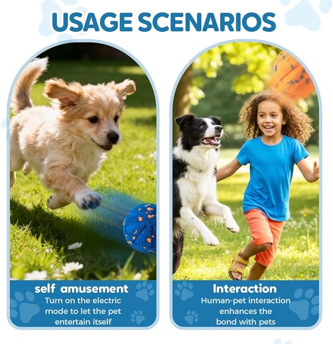 Smart Interactive Dog Balls - 2026 Upgraded Motion Activated Automatic Rolling Ball Toys for Small/Medium/Large Dogs Balls for Boredom to Keep Them Busy (Yellow)