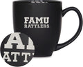 Rico Industries NCAA (D/E/F & G) Standard 15oz Laser Engraved Matte Black Ceramic Bistro Mug - For Hot or Cold Drinks