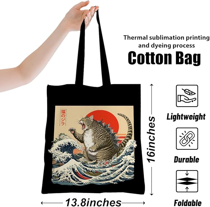Cute Axolotls Cat, Moon Witch Series Inspirational Quotes Grocery Bags Gifts for Women