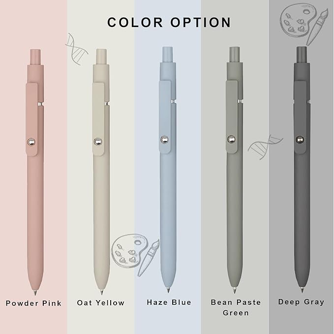 VICO Gel Pens, 5 Pcs 0.5mm Quick Dry Black Ink Pen Fine Point Smooth Writing Pens, Aesthetic Cute Office School Supplies Gifts for Women Men, High-End Series for Journaling Note Taking