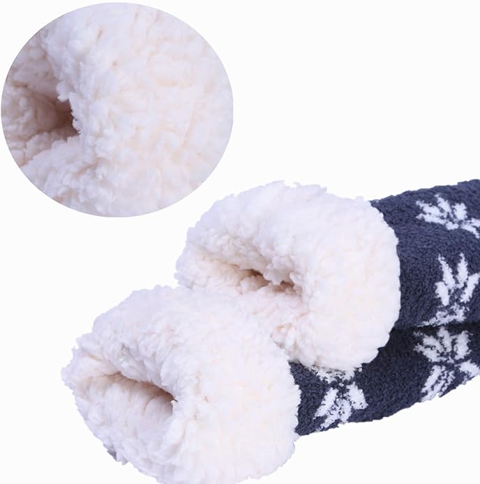 Jeasona Women’s Fuzzy Slipper Socks With Grippers Cozy Warm Cute Animal Gifts