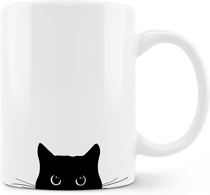 OFlich Black Cat Coffee Mug - Black Cat Gifts, Black Cat Mug, Cat Mugs For Cat Lovers Women, Cat Gifts For Cat Lovers, Cat Gifts For Women Girls, 11oz Ceramic Coffee Mug