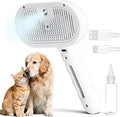 Upgraded Rechargeable Silicone pet Hair Removal Tool, 3-in-1 Automatic Cleaning steam Brush, Suitable for Grooming, Hair Removal, and Massage, Suitable for Cats and Dogs.