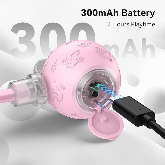 Smart Interactive Cat Dog Toys, Automatic Pet Toys for Bored Indoor Cats and Dogs, Motion Activated, USB Rechargeable, Christmas Pet Birthday Gifts (Pink)
