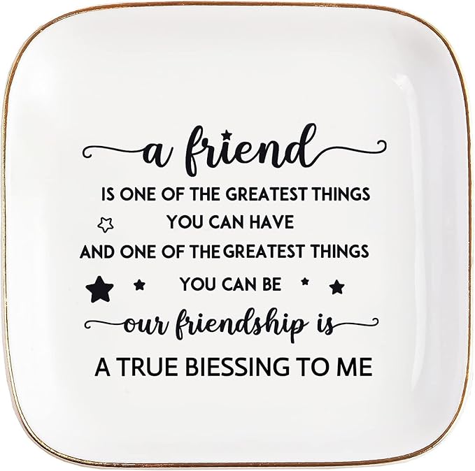 PUDDING CABIN Friend Gifts for Women, Birthday Gifts for Women Friends Basket Jewelry Dish Set, Friendship Gifts for Women