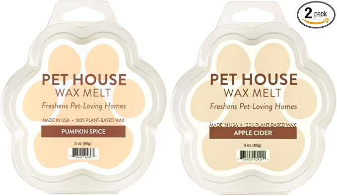One Fur All Pet House Scented Wax Melts for Warmer - Long-Lasting Pet Friendly Plant Based Soy Wax Melts - Apple Cider and Pumpkin Spice