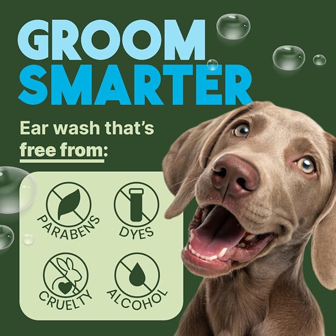 TropiClean Dog Ear Cleaner, Vet Recommended Ear Cleaning Solution for Itch Relief, Daily Use Drops Prevent Infection, Cat Safe, USA Made, 4oz