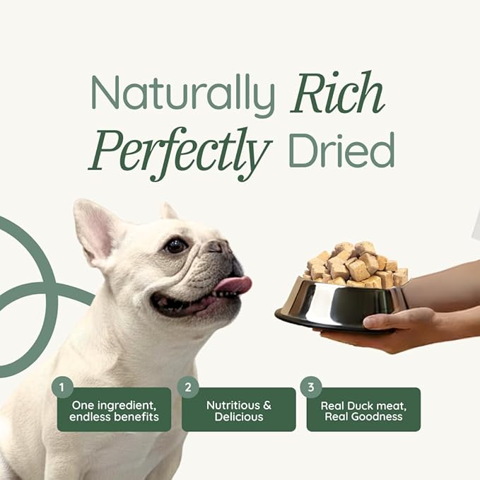 Benji & Louie Freeze Dried Duck Bites for Dogs & Cats – Single Ingredient Treats, Grain-Free – 3 oz (85 g) (Duck)