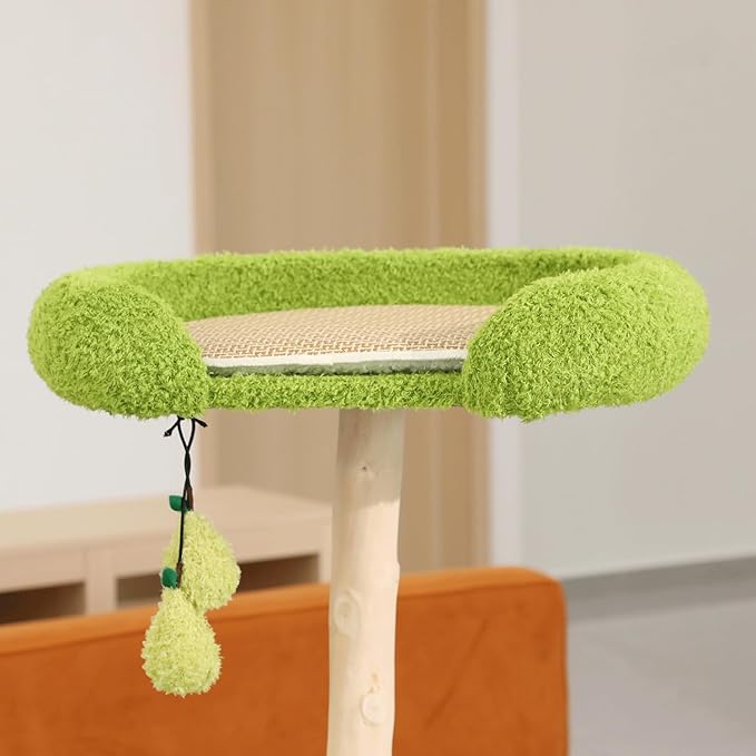 54'' Modern Cat Tree for Indoor Large Cats,Luxury Pear Theme Cat Tower with Soild Wood Sisal Scratching Post,Cute Condo for Home Decoration,All in One for Multi-cat Households