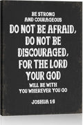 Bible Verse Framed Canvas Wall Art, Be Strong and Courageous Joshua 1 9 Wall Art Decor, Inspirational Quote Poster Modern Decor for Home Living Room Bedroom Office, Christian Gifts for Women 11.4"x15"