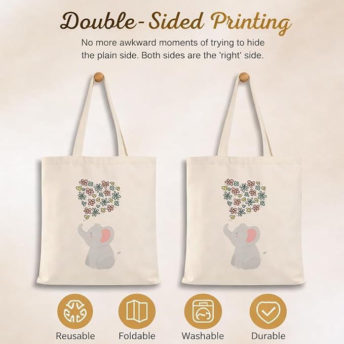 Cute Animal Tote Bag, Animal Lover Gift, Canvas Tote Bag for Women, Reusable Shopping Bags for Casual Shopping Work