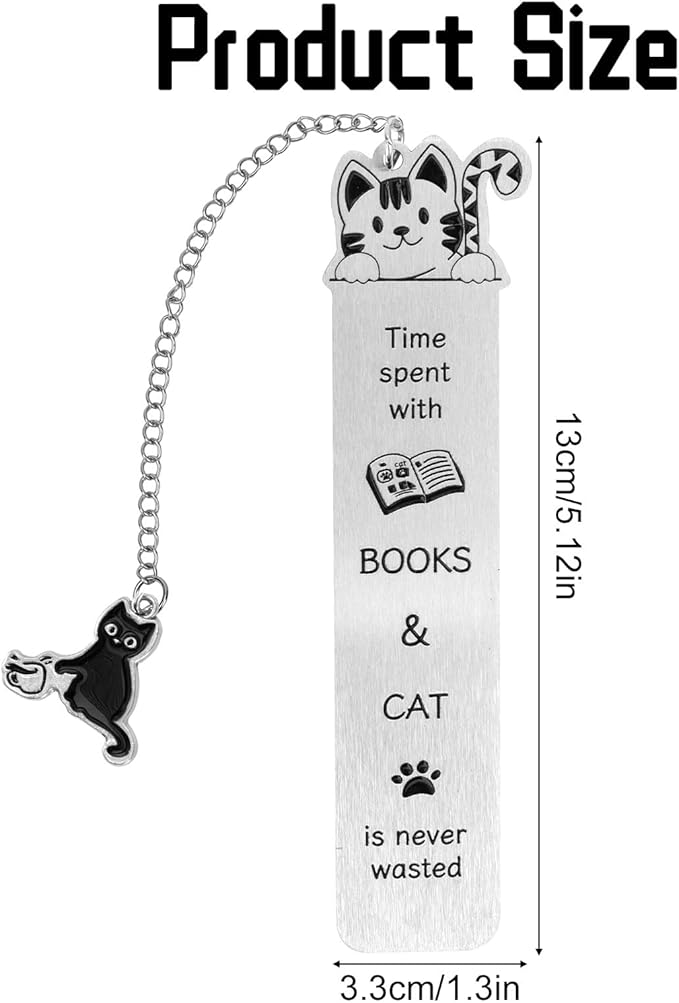 Cat Bookmark for Women, Cute Bookmarks Aesthetic Funny Gifts Reading Accessories for Book & Cat Lovers Women Men Readers Teens Kids Girls Boys