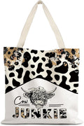 Canvas Tote Bag Aesthetic,Zoon Cow Dog Cat Tote Bag,Gifts for Women Canvas Tote Bags
